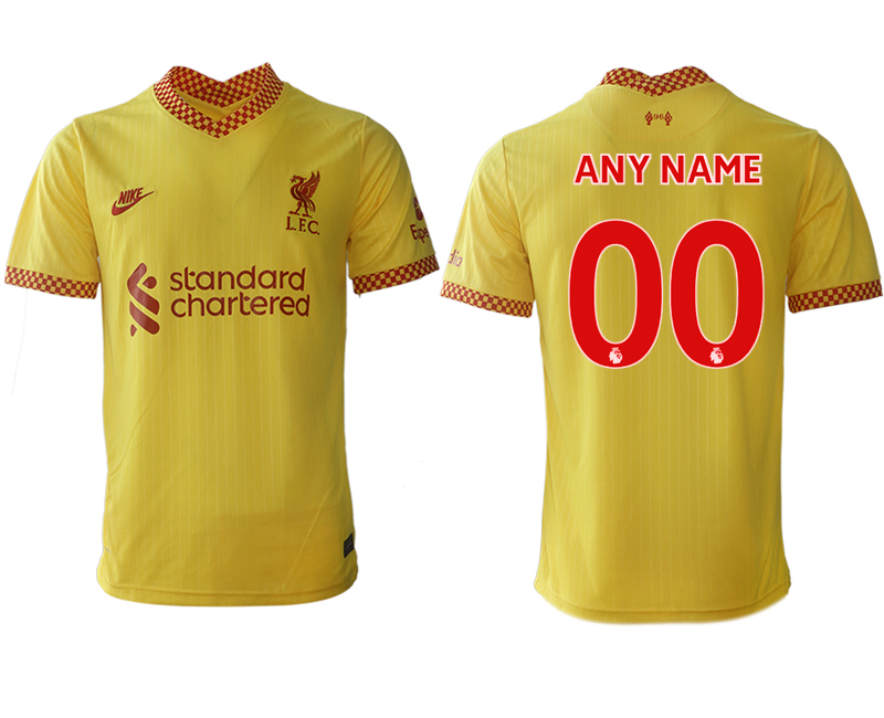 Men 2021-2022 Club Liverpool Second away aaa version yellow customized Soccer Jersey